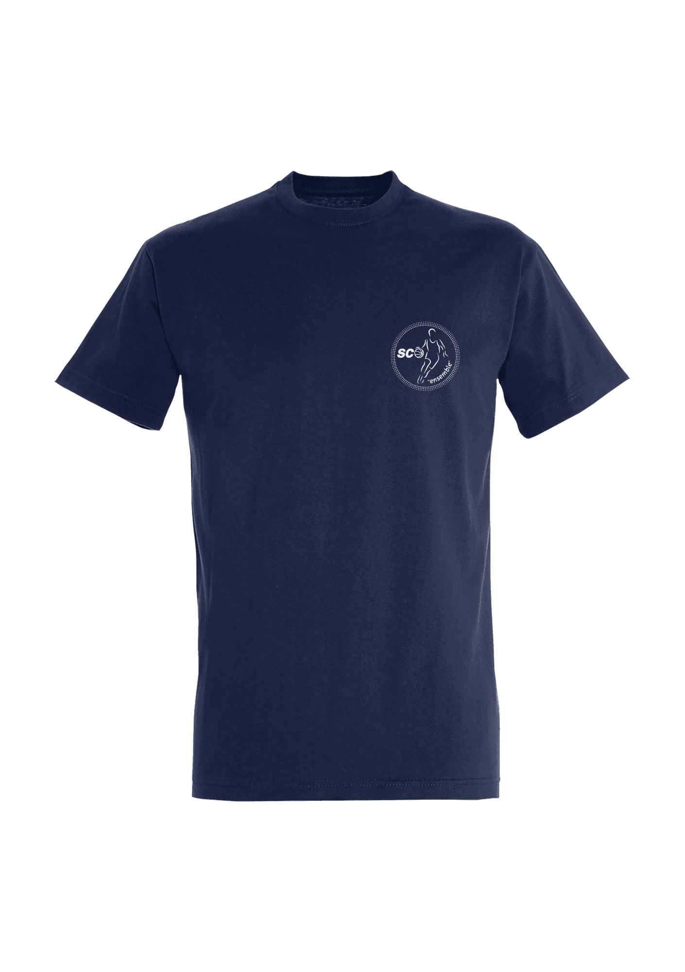 T-shirt Adulte navy 190G 053 SCO Orvault Basket - SCO53-IMPERIALNAVYFACE